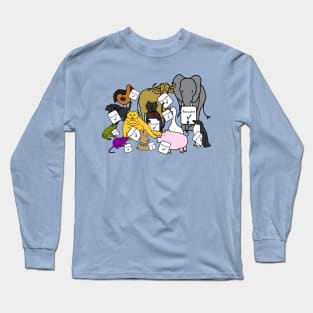 Cute Animals and Vaccinated Signs Long Sleeve T-Shirt